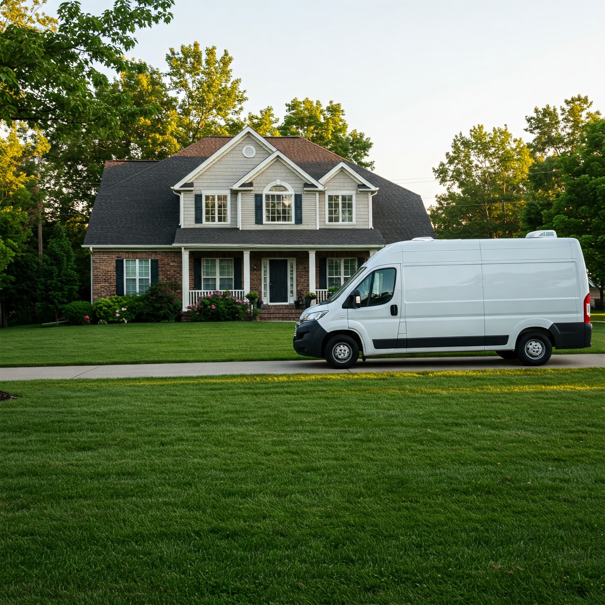 Delivery Van In Front Of House 600X600